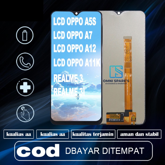 TERBARU- BISA COD ORI LCD + TOUCHSCREEN OPPO A5S / A7 / A11K / REALME 3 / 3I ORIGINAL - ORIGINAL