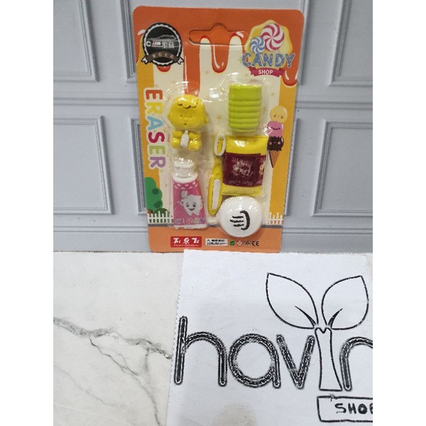 Penghapus lucu makanan kue/STIP KUE/hapusan fancy/hapusan set/stip-T