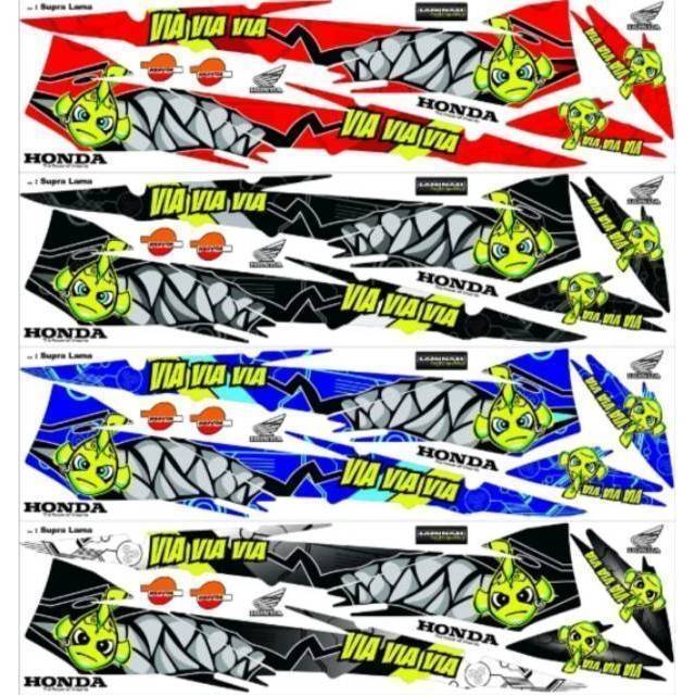 Striping Supra 100 / Supra X / Supra Fit Lama Variasi Sticker Stiker Scotlite Skotlet Motor Lst