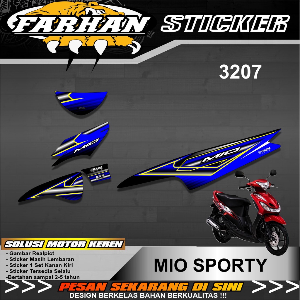 F3207 Sticker Striping MIO SPORTY Lis variasi Racing - Stiker Striping Skotlet MIO SPORTY Semi full