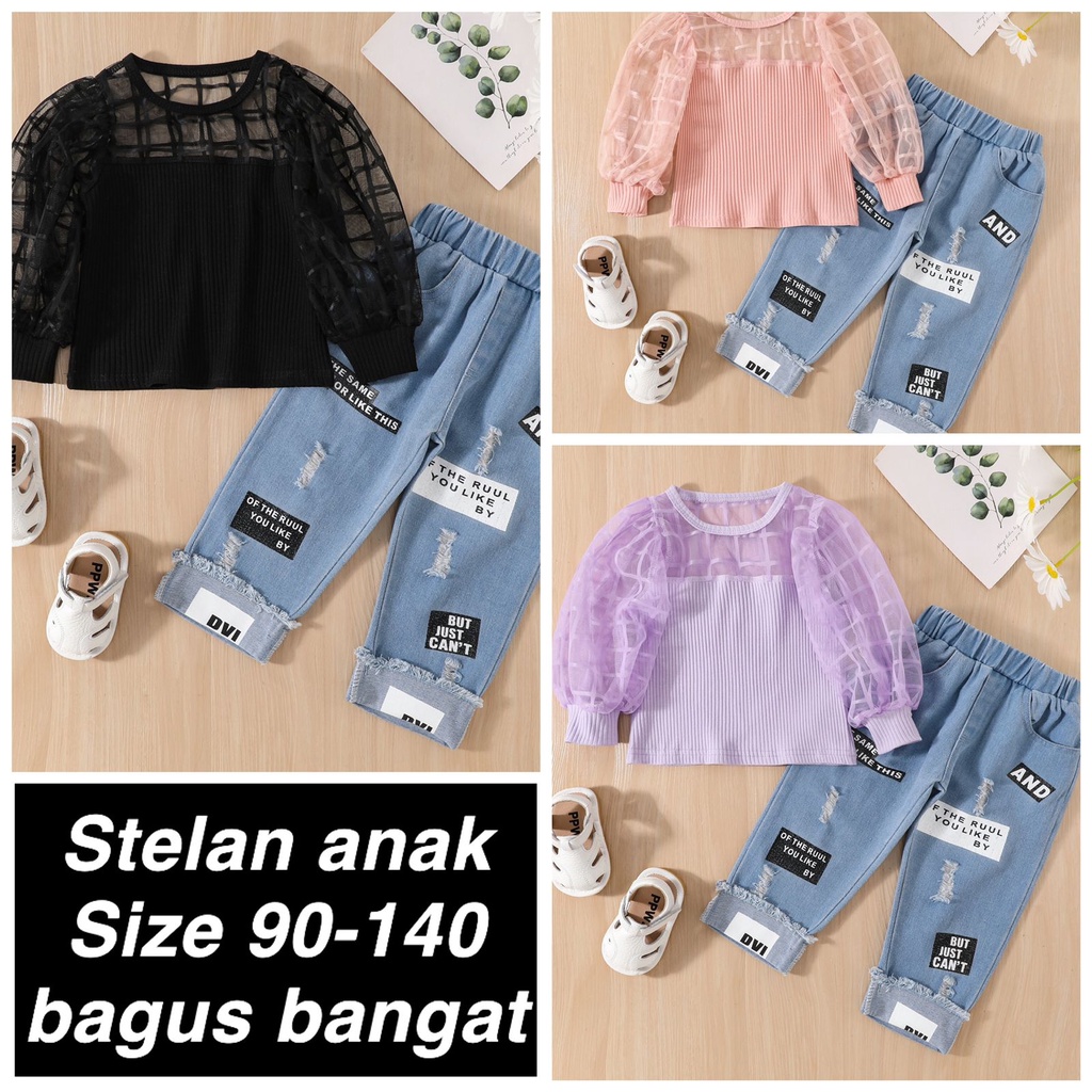 (LOLI-JKT) BS-210 SET ANAK CELANA MOTIF BUT JUST CAN'T SIZE 90-140