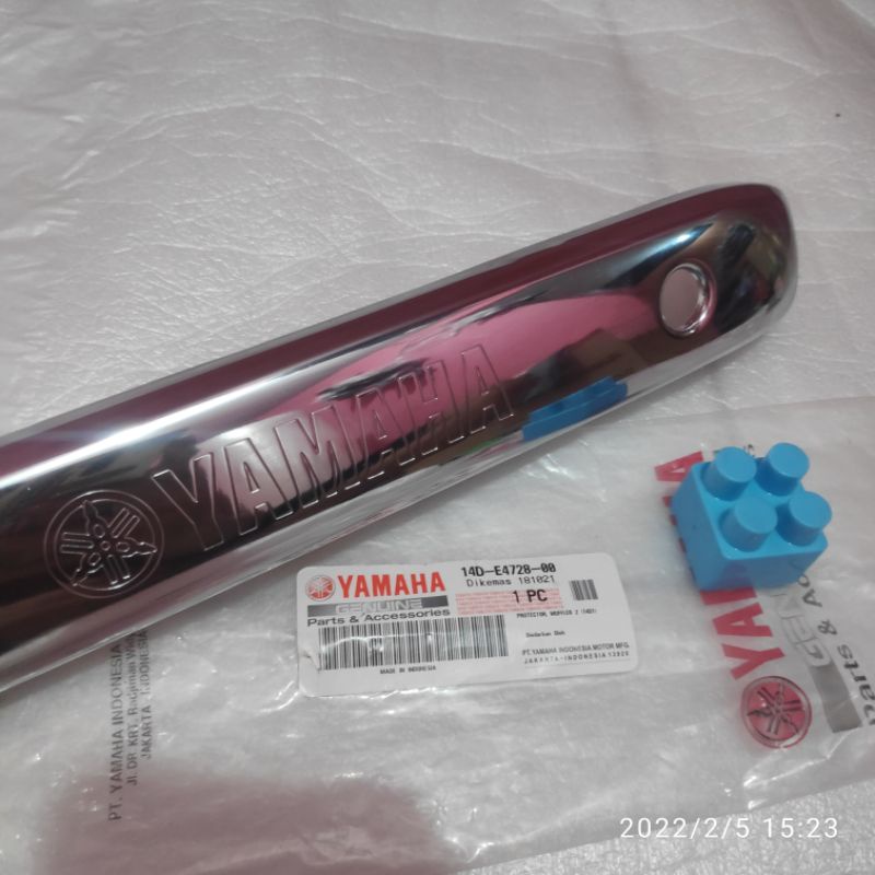 PROTECTOR TAMENG KNALPOT MIO SMILE SOUL CHROME ORIGINAL ORI YAMAHA