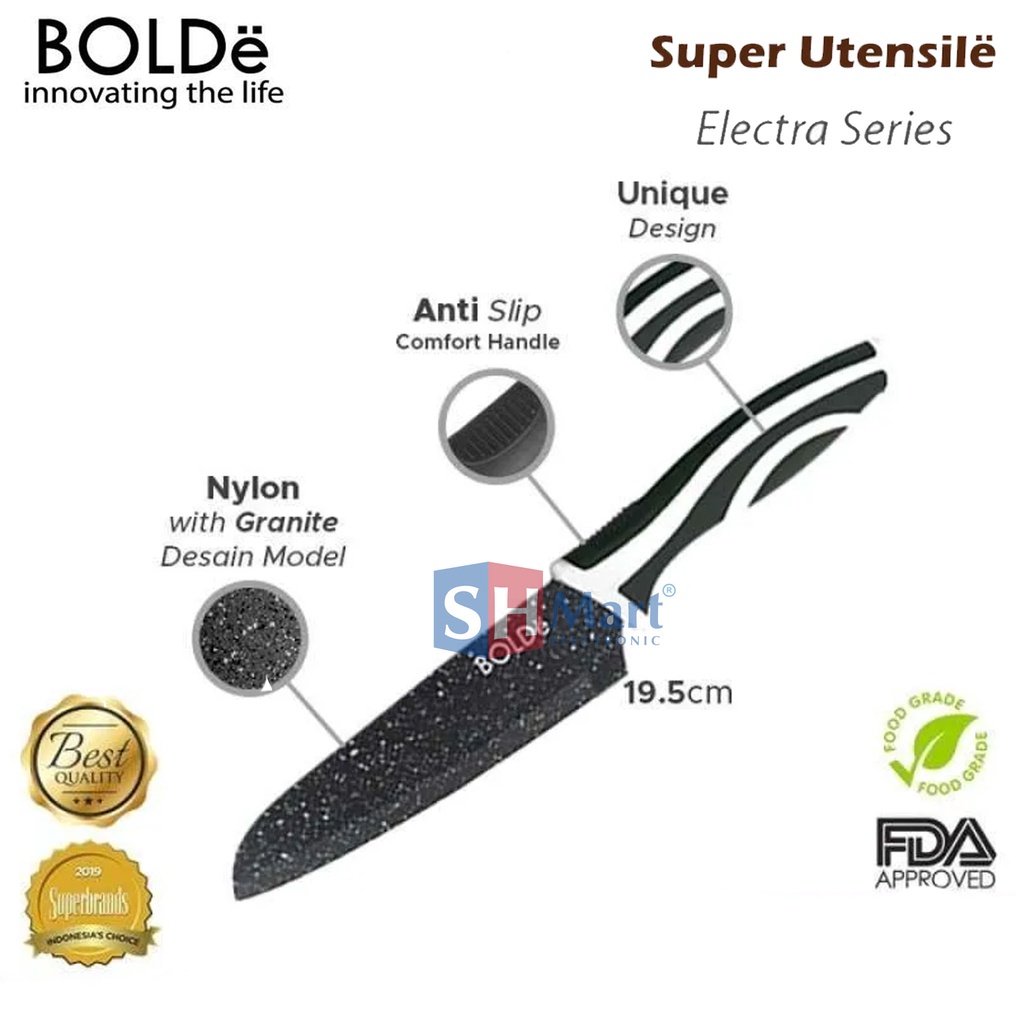 BOLDE KNIFE SET PISAU SET + GUNTING SUPER UTENSILE ELECTRA SERIES ORIGINAL