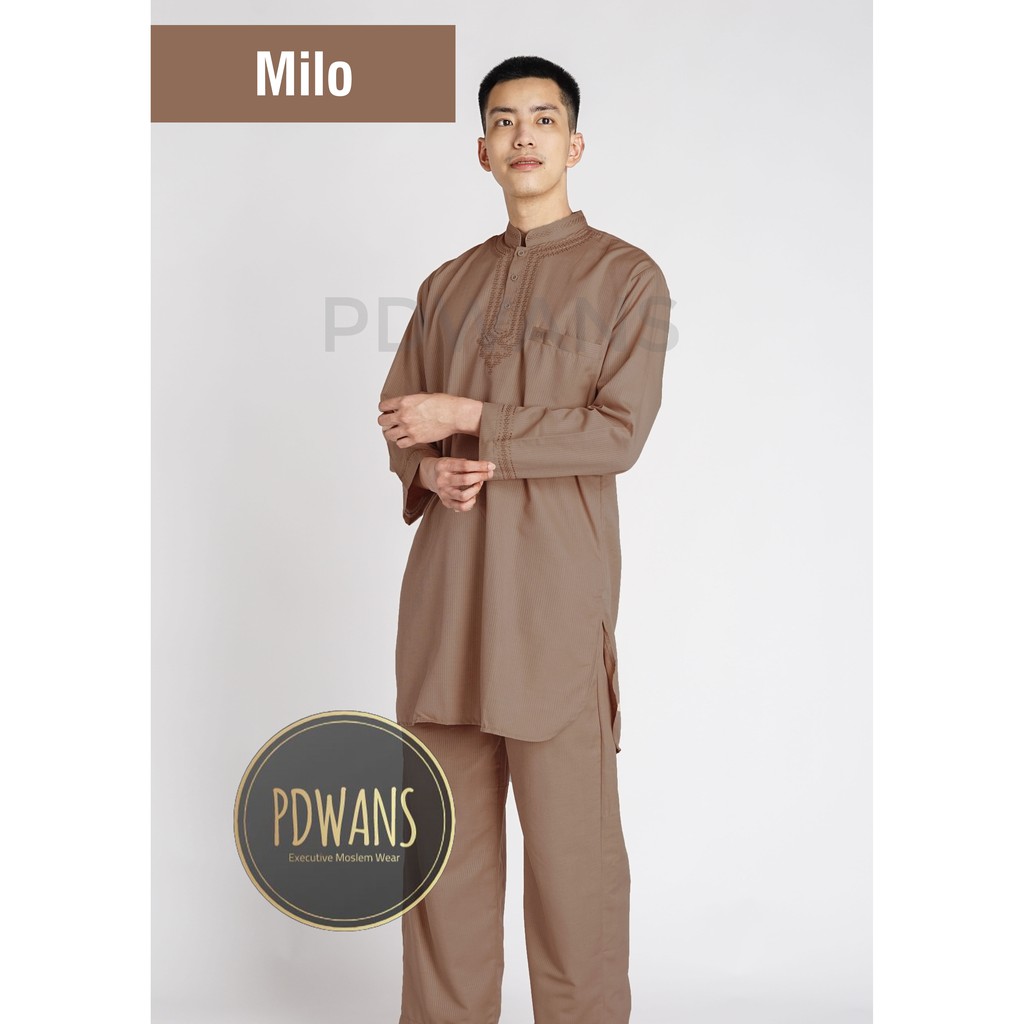 SETELAN PAKISTAN DEWASA Seri WARNA Baju Koko Bordir Muslim BAJU UMROH Pria - PDWANS PAKISTAN-WRN-MILO