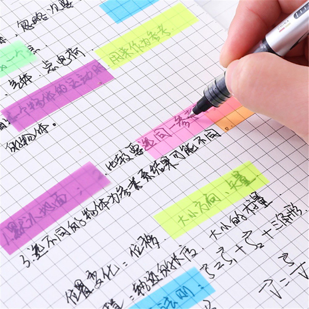 Lanfy Sticky Note Penanda Halaman Indeks Warna Fluorescent Untuk Kantor / Sekolah