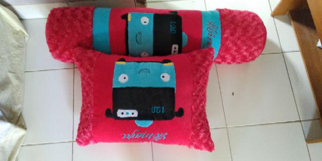 Bantal Set Karakter(guling+bntal)  Bntal 40x55cm, Guling 80cm, Free Nama,,/