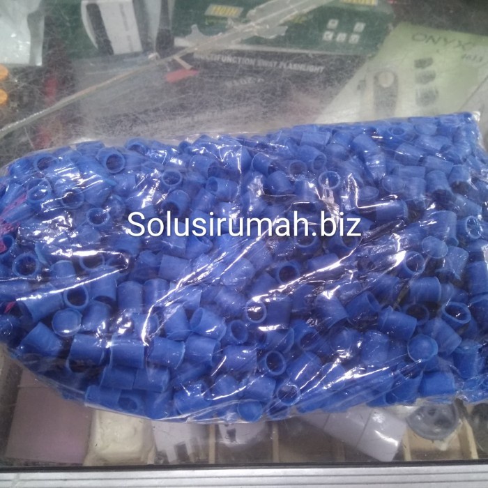 KAKI KARET BULAT 9MM(3/8&quot;)*T14MM BIRU MASUK LUAR PIPA SS GELAS /1 biji