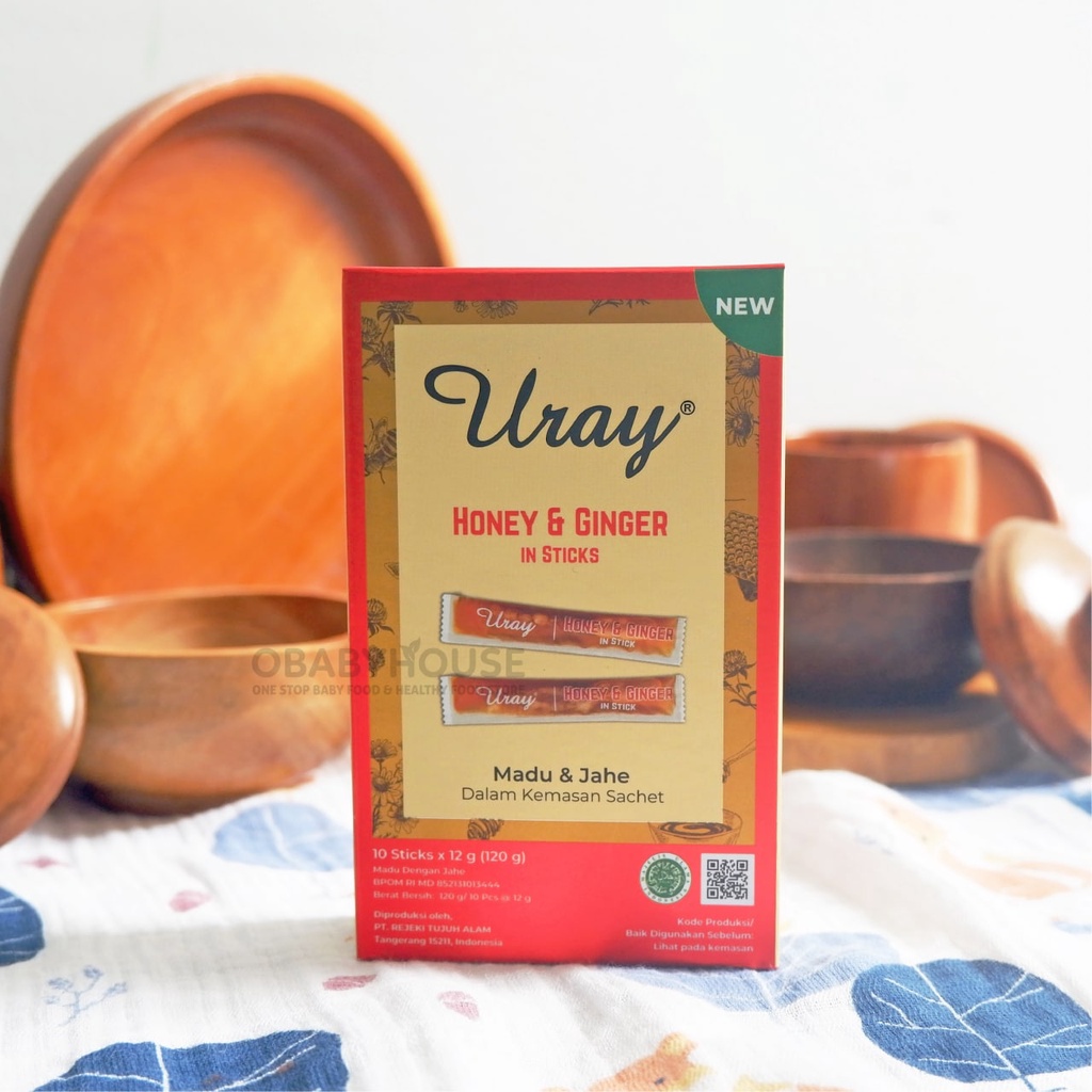 Madu Uray Sachet - HONEY &amp; GINGER IN STICKS 120 gr