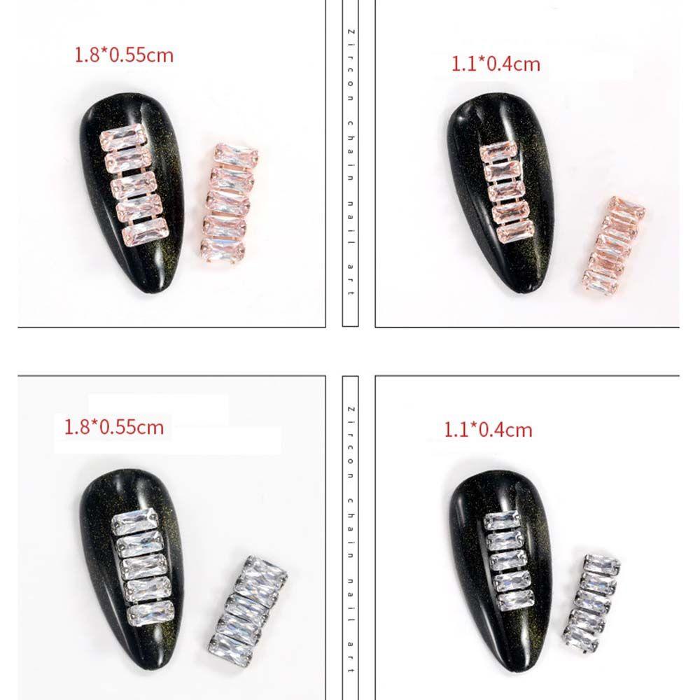 AUGUSTINA Augustina Cakar Berlian Rantai Super Kedip Paduan Charms Gaya Jepang Berlian Ornamen Shiny DIY Dekorasi Kuku