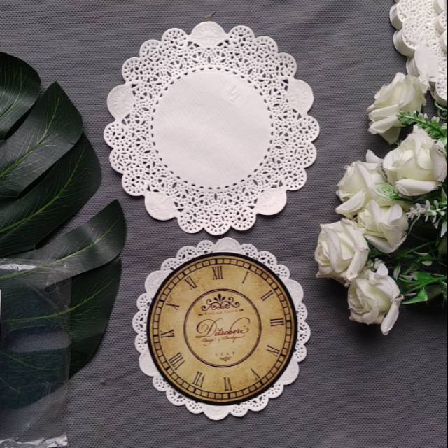 3 Lembar Paper Doilies untuk alas background jam / bahan mahar / aksesoris mahar scrapbook