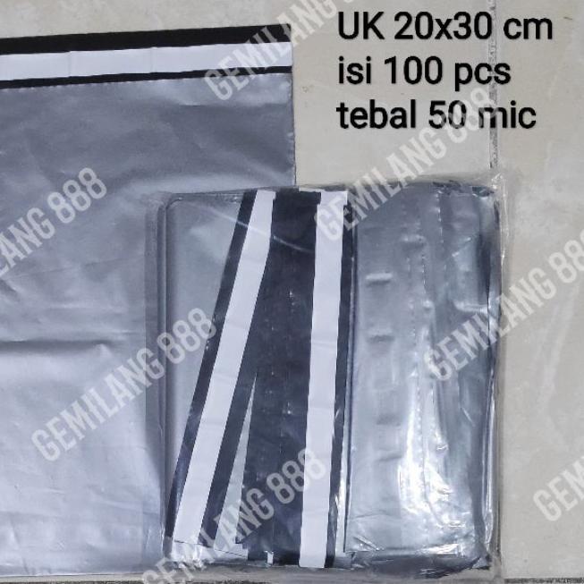 

➲ Plastik Polymailer Uk 20x30 (100pcs) , plastik lem Silver, plastik packing, plastik bungkus paket ✷