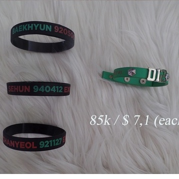 BRACELET EXO CHANYEOL BAEKHYUN SEHUN OFFICIAL KYUNGSOO D.O. GELANG SILICON
