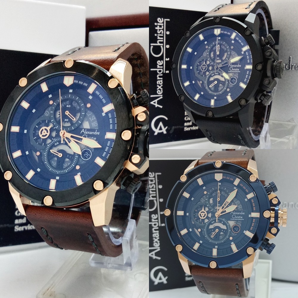 Premium (RRW) Jam Tangan Pria Alexandre Christie AC 6416 6564 MC ORIGINAL Distributor Termurah