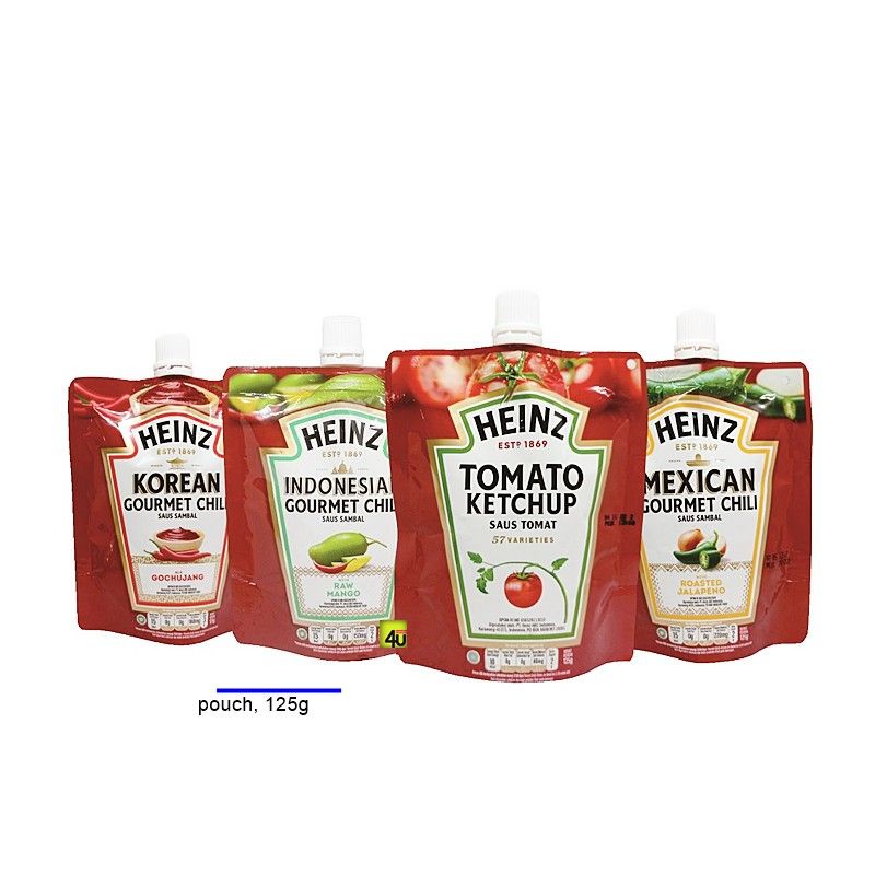 heinz tomato ketchup / korean /mexican Chili/ Indonesian Chili pouch 125 gram