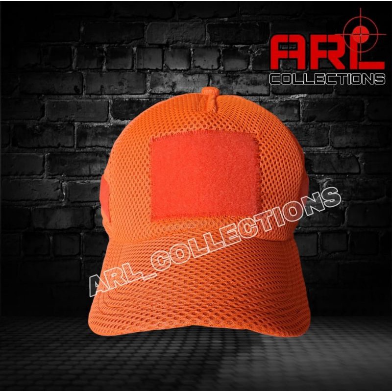 topi jala double mes orange / topi jaring velcro tactical / topi bpbd / timsar/ basarnas