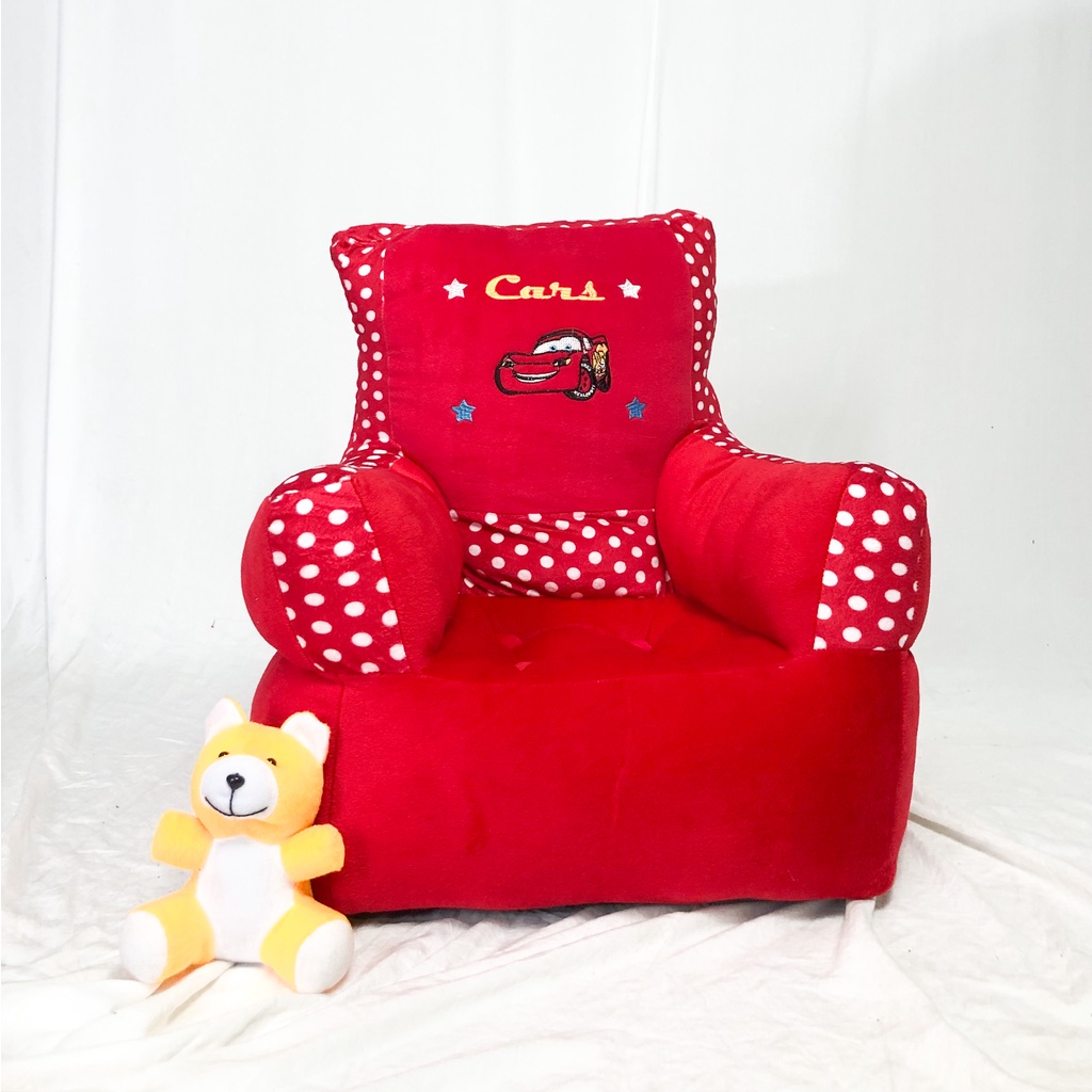 Sofa Anak Karakter Cars Sofa Bed untuk Anak Berbahan Dasar Silicon dan Velboa Nyaman Kursi Sofa Dudu