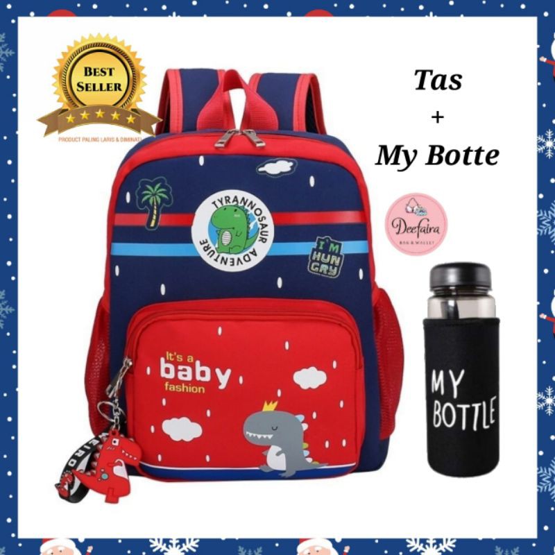 Tas Ransel Anak Tas Backpack Sekolah Baby Tyranosaurus Free My Bottle