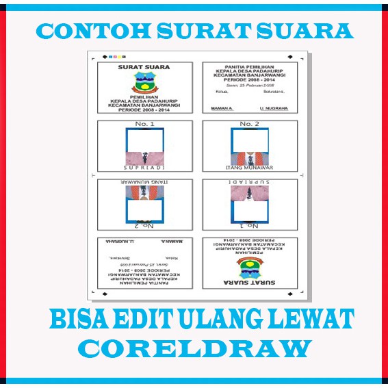 Dvdcd Dvd Template Surat Suara Pilkades Pilkada Format Corel