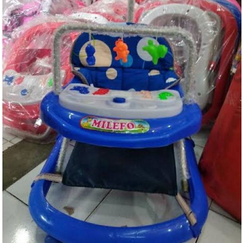 Baby Walker Milefo Musik Lampu Dorongan Karpet Roda 8pc FREE PACKING DUS+BUBBLE