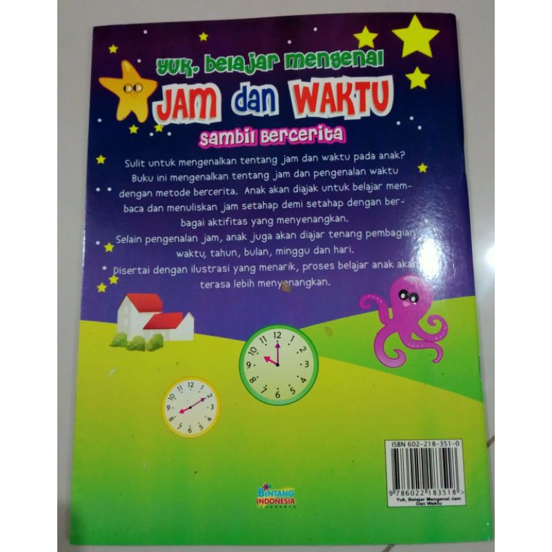 BUKU YUK, BELAJAR MENGENAL JAM DAN WAKTU SAMBIL BERCERITA 21×29CM