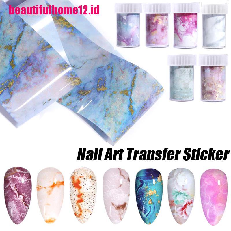 1 Pc Stiker Kuku Motif Marmer Untuk Dekorasi Nail Art