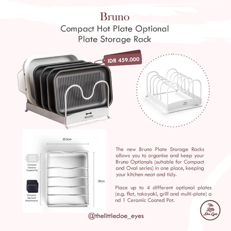 Bruno Compact Hot Plate Optional Plate Storage Rack