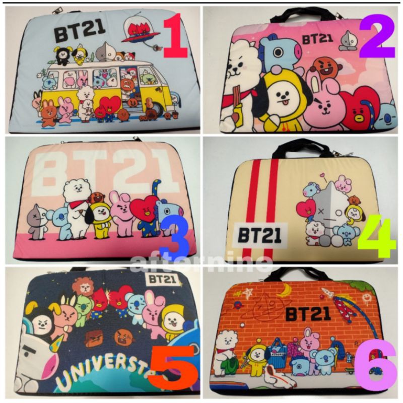 BT21 TAS LAPTOP NOTEBOOK 14 &quot; INCH BT21 KPOP KOREA UNOFFICIAL