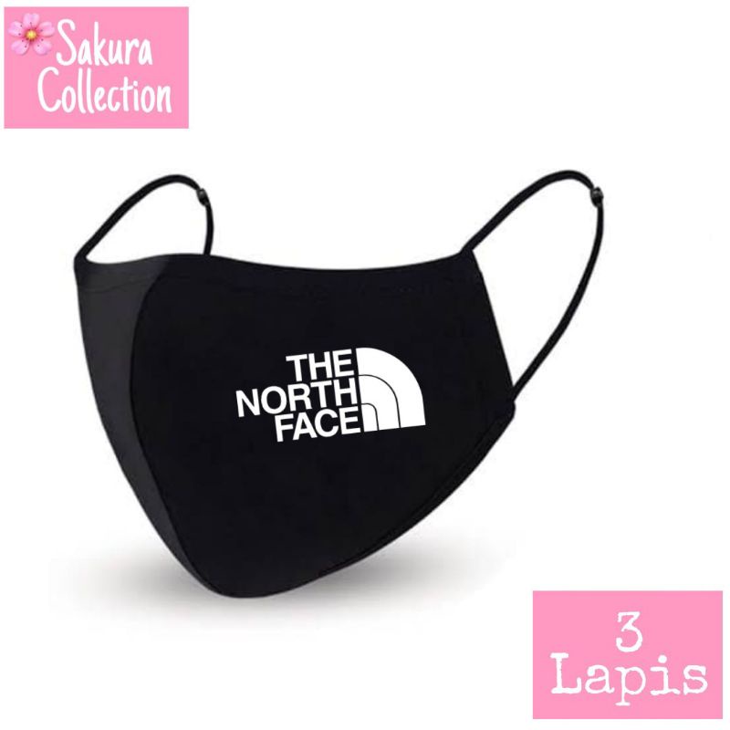 Masker The North Face Outdoor LOGO Kain 3 Lapis Scuba Anak Dewasa Earloop