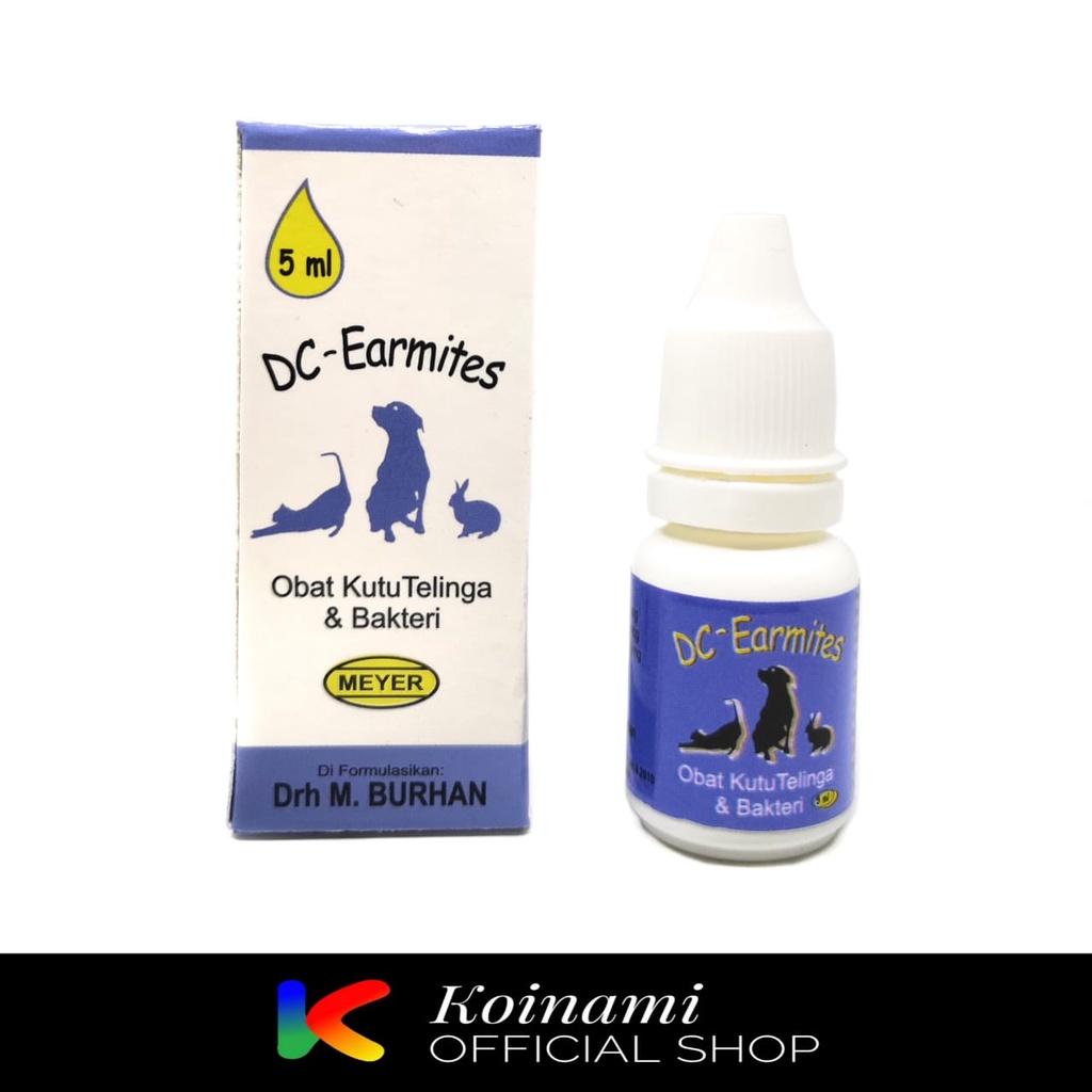 Dc Earmites 5ml / Obat Kutu Telinga dan Bakteri / Obat Telinga Kucing / Obat Kuping Kucing / BTM