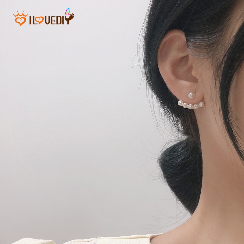 Anting Stud Hias Mutiara Gaya Korea Untuk Wanita