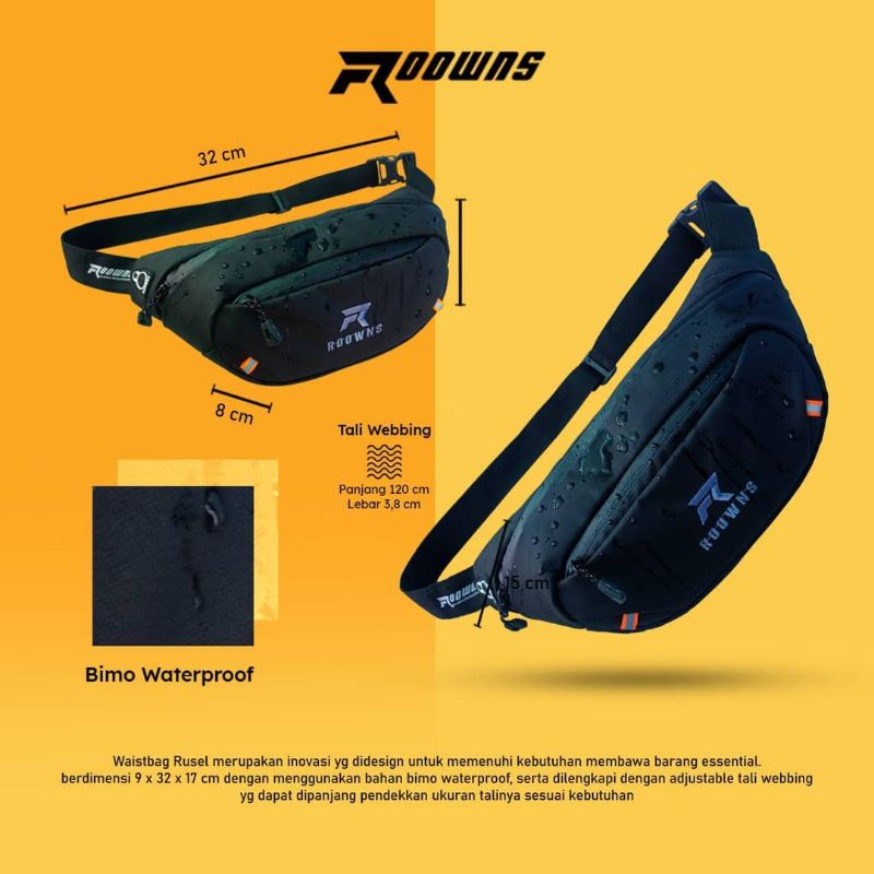 [Waistbag] TAS SELEMPANG PRIA serbaguna multifungsi &quot;Full waterproof&quot; series 295 &quot;edisi Promo Special&quot;