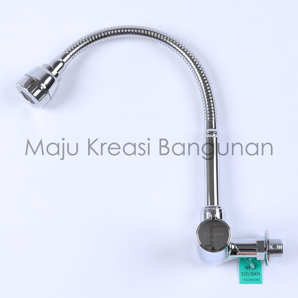 Kran Angsa Fleksibel NEW SOLIGEN PVC Chrome Keran Cuci Piring Tembok Sink WS4 WS4C WS4W Flexible