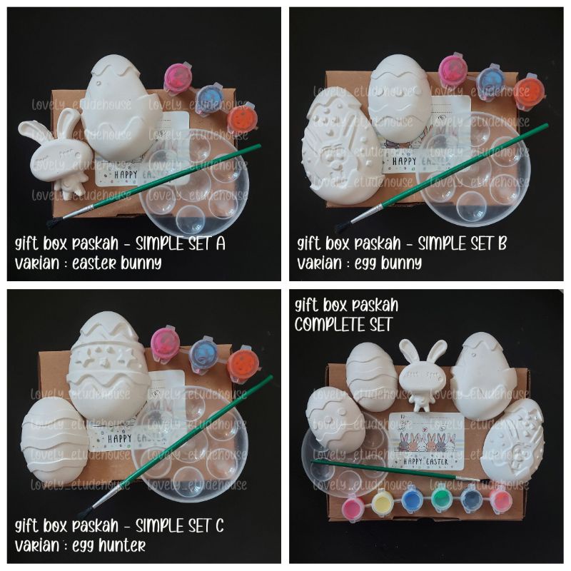 Mengecat patung gypsum tema paskah kemasan KECIL| souvenir paskah | hadiah paskah | goodie bag paska