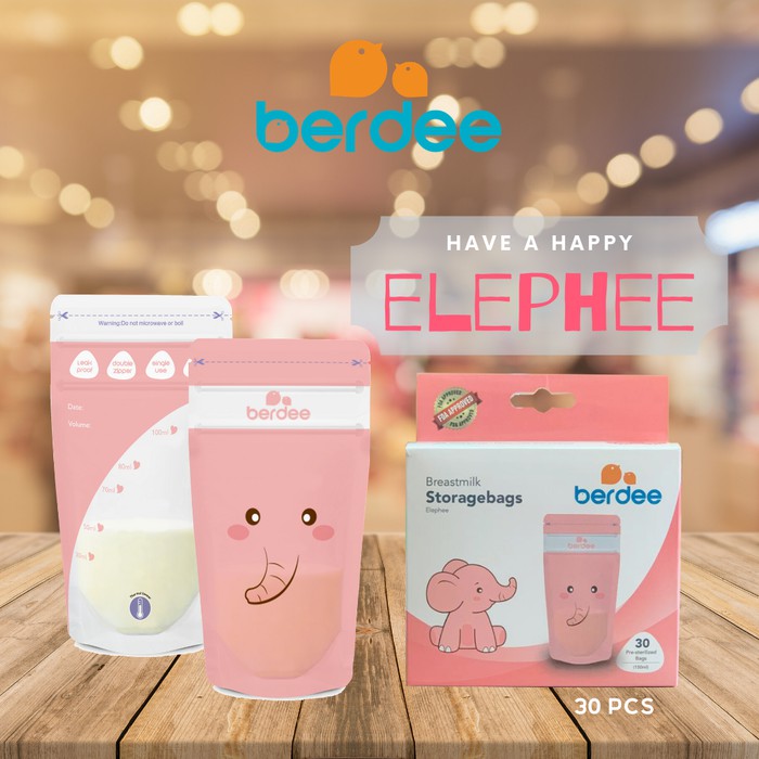 Kantong ASI Berdee 150ml Breastmilk Berdee 150ml Elephee - Pink