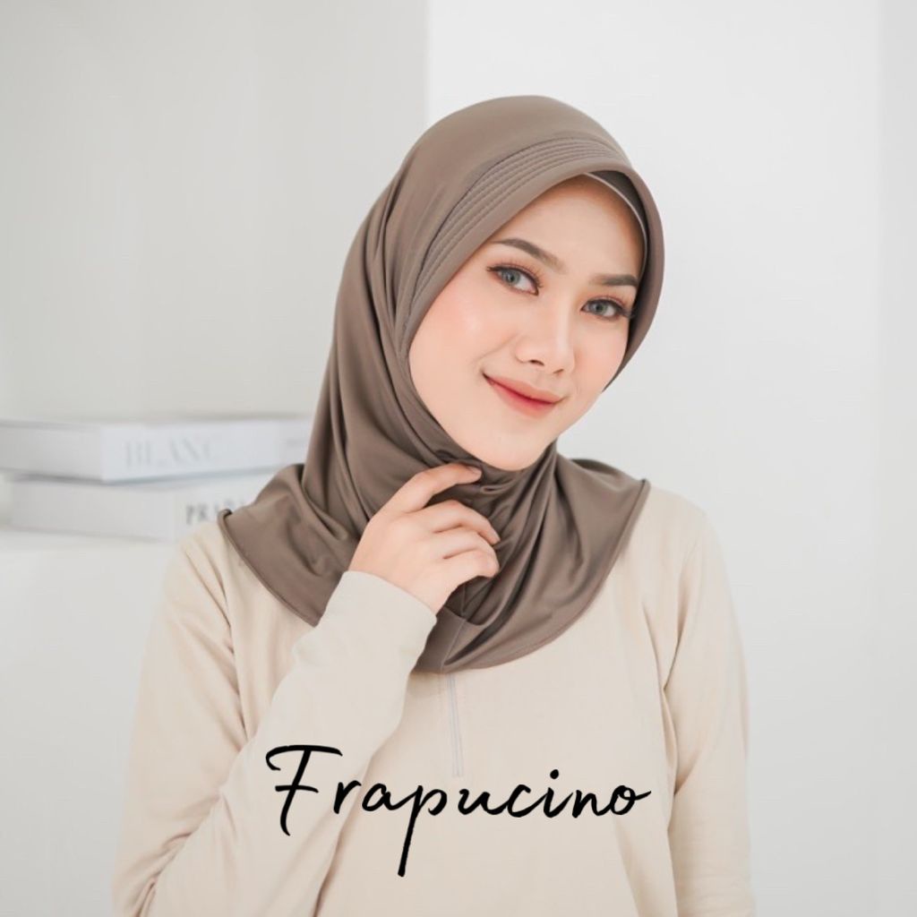 HIJAB SPORT JERSEY / JILBAB INSTAN BERGO SPORT / KERUDUNG OLAH RAGA / VARIAN WARNA / TERMURAH-Sport Frapucino