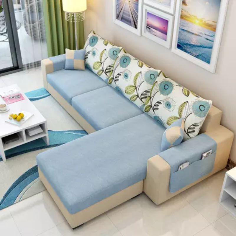 Sofa L Shape Sofa Tamu Sofa kursi Tamu Keluarga Sofa kekinian Sofa super empuk dan lembut Sofa Biru