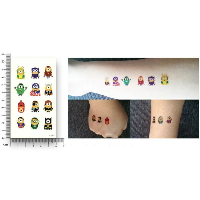 Tattoo Temporary Minion Despicable me Tato Temporer Minions Tatto Super Hero Tatoo Marvel DC