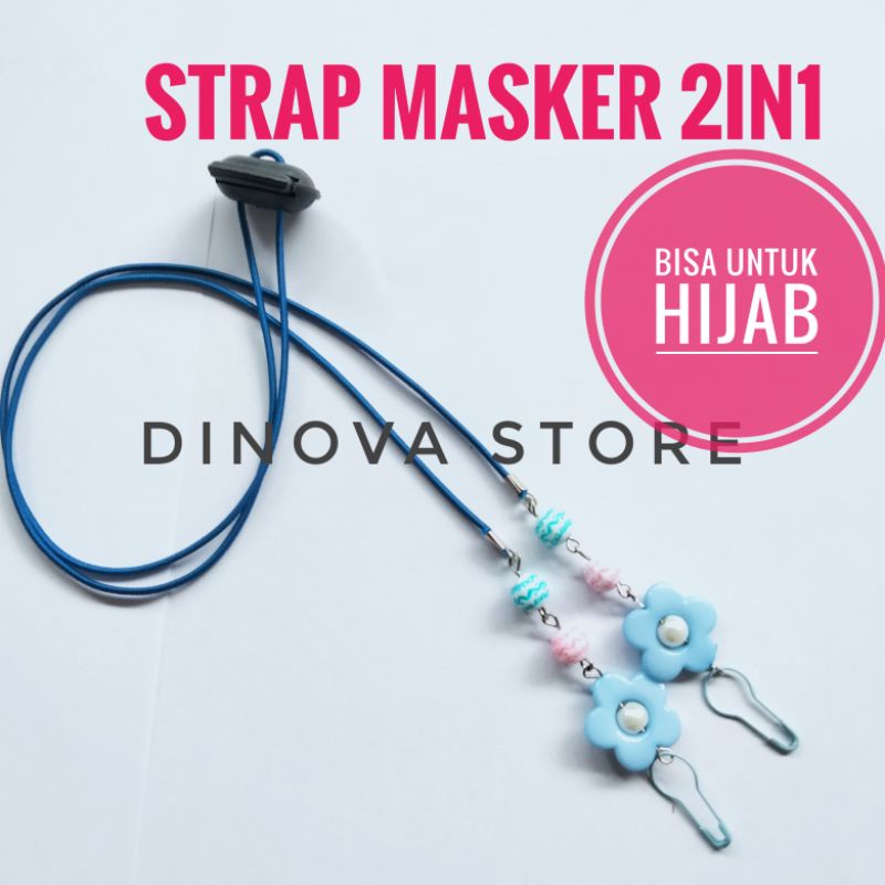 Strap masker 2in1 MUTIARA WARNA/konektor masker 2in1/tali masker/