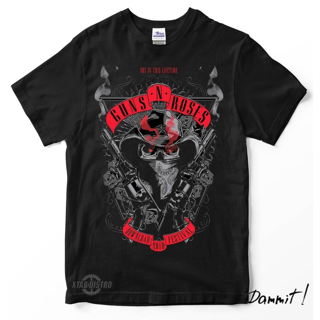 KAOS BAND GUNS N ROSES - NOT IN THIS LIFETIME - KAOS BAND PREMIUM - HITAM - S, M, L, XL, XXL.