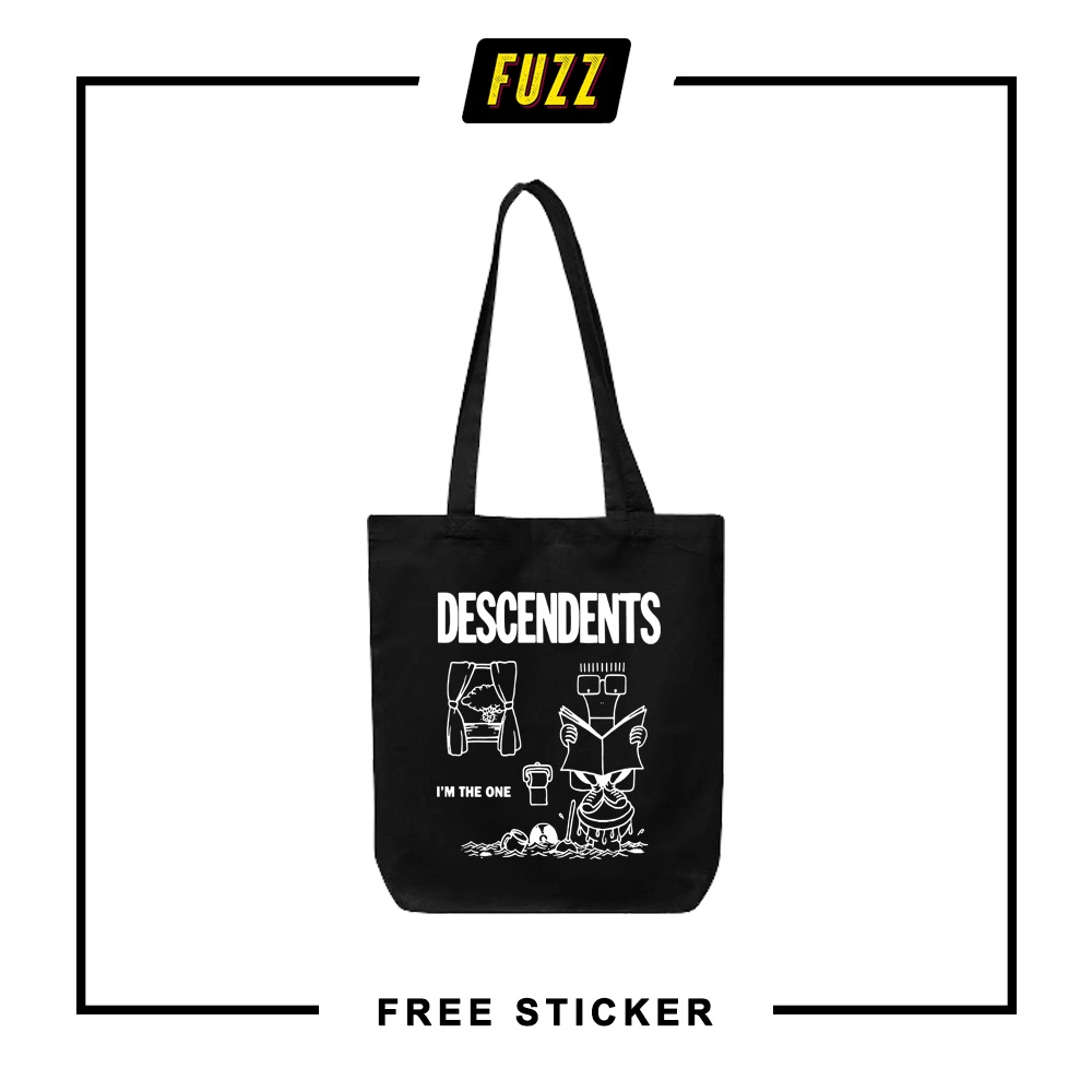 Totebag Pria Band Descendents Tas Tote Musik Punk Rock Descendent Resleting Casual Bahan Drill Kanvas