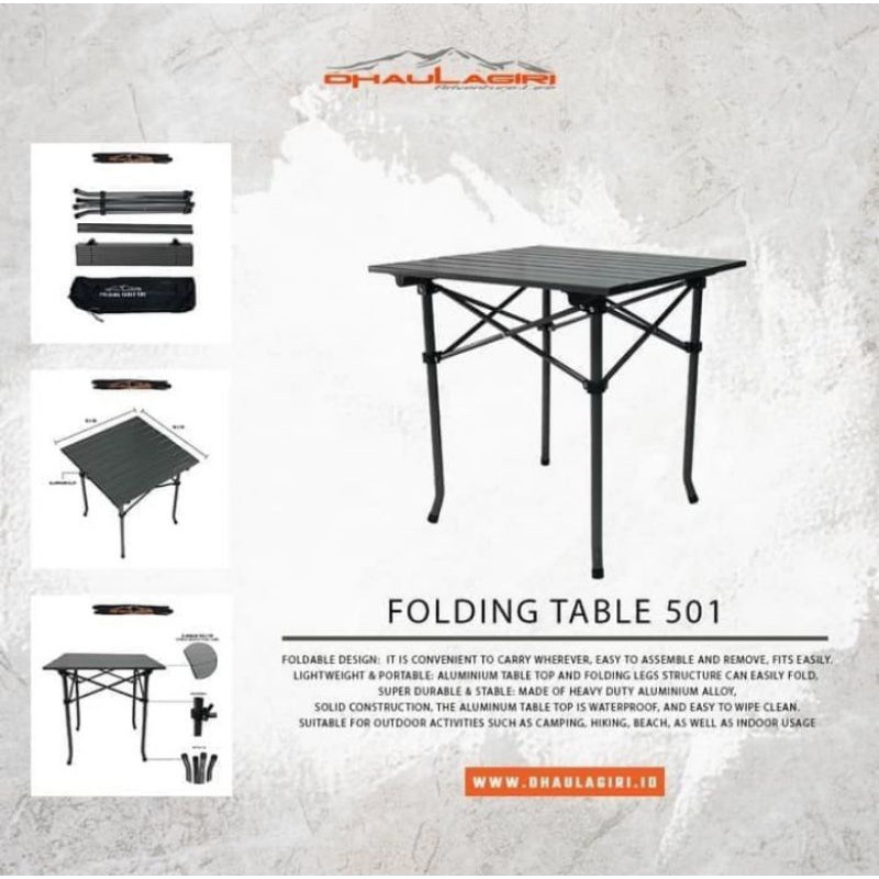 (COD) Folding Table Dhaulagiri meja lipat 501/Meja lipat kemping outdoor/meja lipat dhaulagiri/meja lipat camping