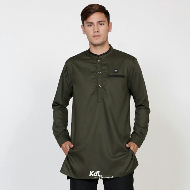 Kurta Hakan - Koko Kurta Pakistan Dewasa Lengan Panjang - Army