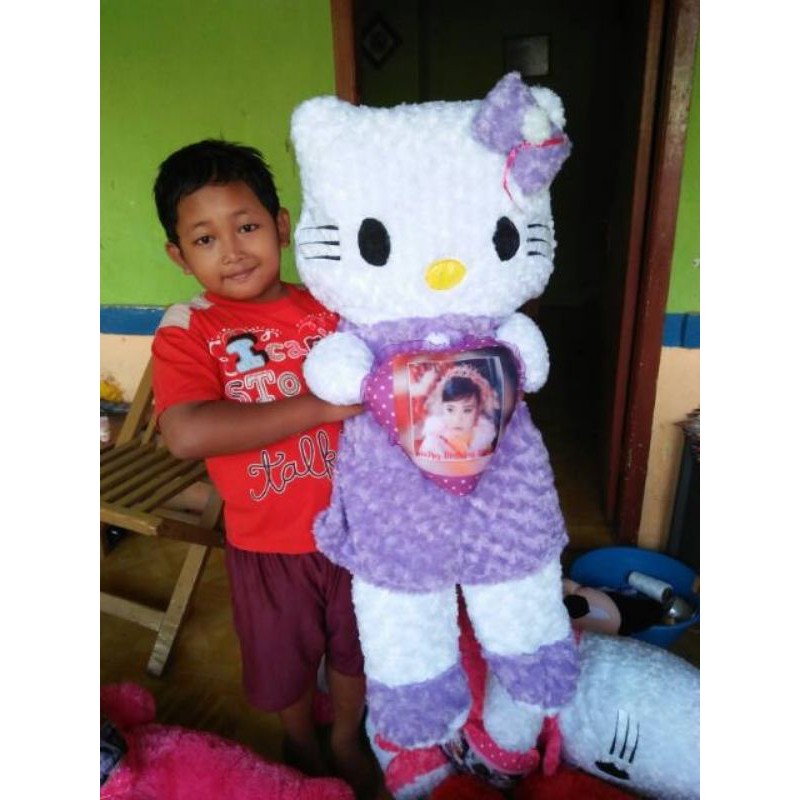 

Jumbo 1 meter boneka hello Kitty foto hadiah gift kado custom ultah ulang tahun pacar cewek unik