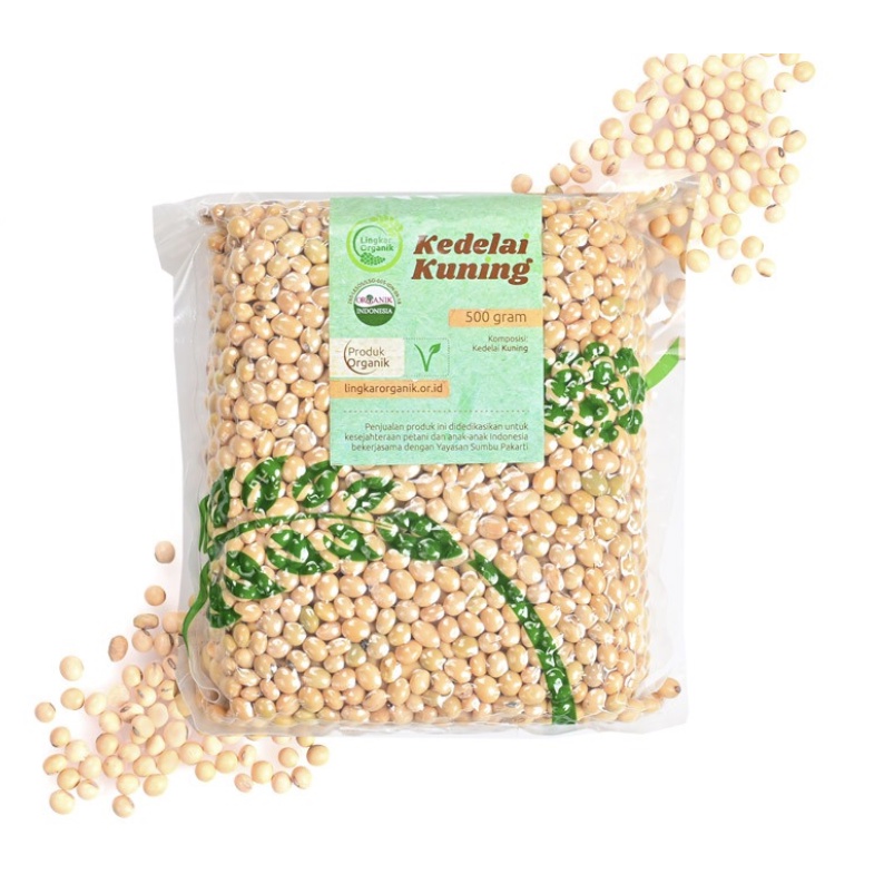 

Lingkar Organik - Kacang Kedelai Kuning 500 g - Kedelai Organik - Kedelai Putih organik