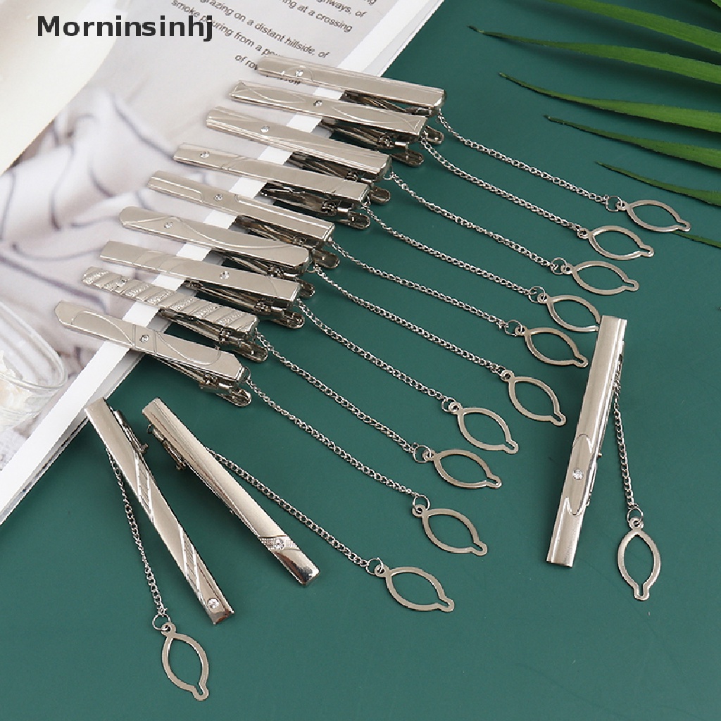 Mornin 1Pc Baru Pria Silver Daster Tie Clip Stainless Steel Polos Clasp Bars Pin Clips id