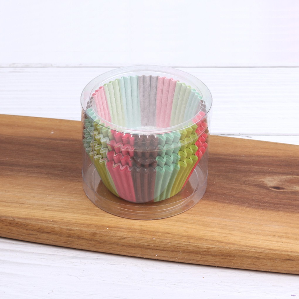 [READY STOCK] 100pcs Cupcake Liners Nonstick Oilproof Muffin Paper Cases Baking Cups Mould Random Color