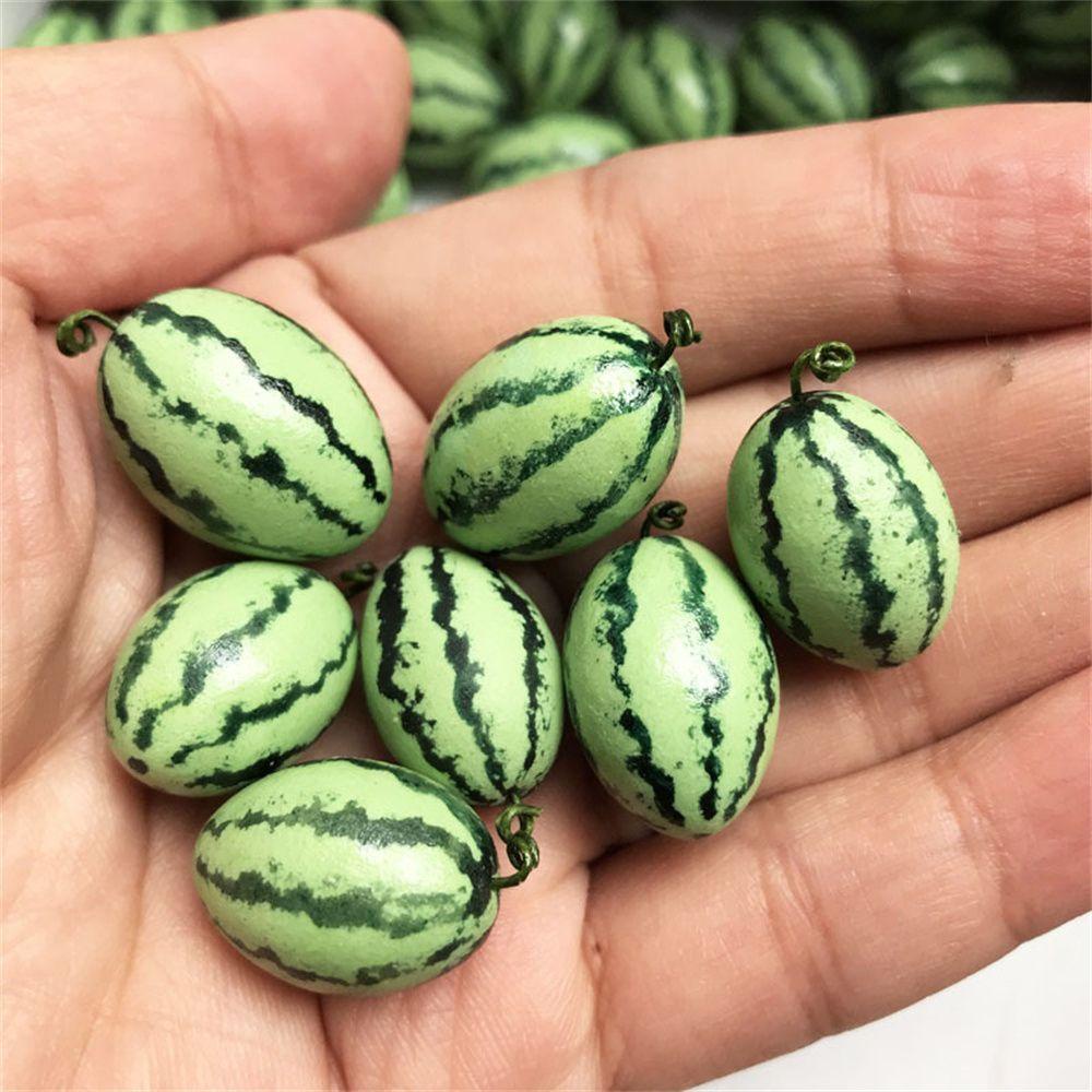 Lanfy Simulasi Semangka DIY Craft Mini Decor Pretend Play Klasik Mainan Rumah Mainan Aksesoris Rumah Boneka Model Buah