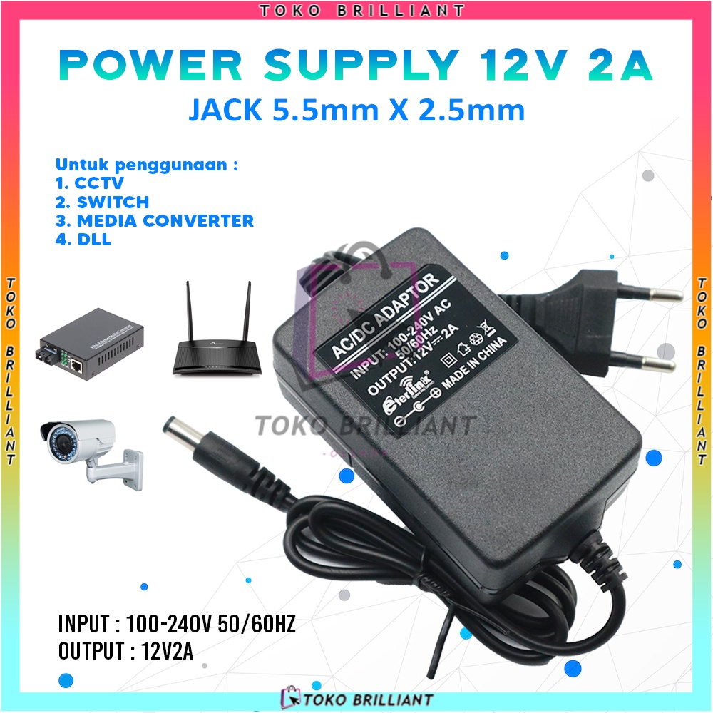 [Bisa bayar ditempat]  ADAPTOR STB ZTE CCTV MODEM ROUTER 12V 2A   POWER SUPPLY ADAPTOR 12V 2A