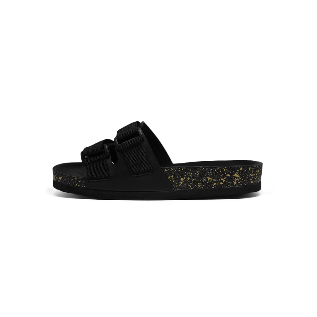 WTR CROW - Sandal Slide Pria Unisex SALOVA FULL BLACK