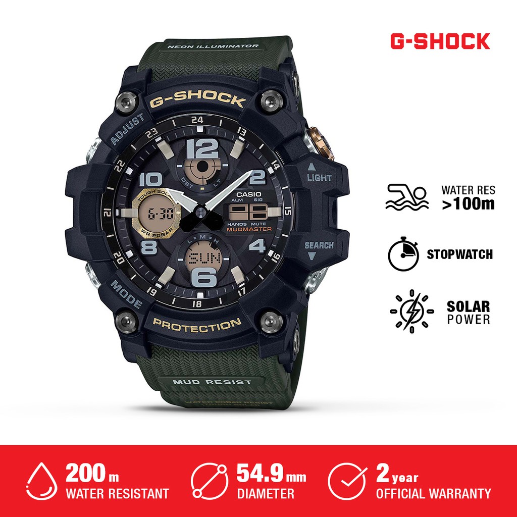 Casio G-Shock Solar Power Original Jam Tangan Pria GSG-100-1A3DR Waterproof